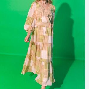 Striped Multicolor Wrap Dress